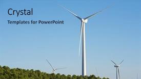  Presentation with windmills - Slide set featuring rolling mill - windmills for electric power production background and a light blue colored foreground