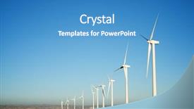  Presentation with windmills - Amazing presentation theme having rolling mill - windmills for electric power production backdrop and a teal colored foreground