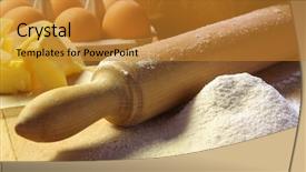  Presentation with baking vintage - Amazing slides having rolling pin and sifted flour backdrop and a  colored foreground