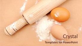  Presentation with bakery - Presentation enhanced with rolling pin eggs and flour background and a  colored foreground