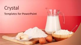  Presentation with dough - Amazing slide set having rolling pin flour - cooking dough on red backdrop and a lemonade colored foreground