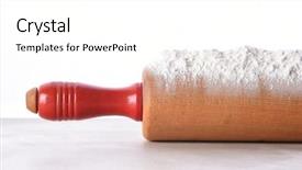  Presentation with still life crucifixion table - Audience pleasing theme consisting of rolling pin still life closeup backdrop and a white colored foreground