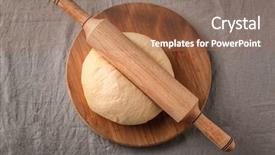  Presentation with dough - Presentation featuring rolling pin with dough background and a coral colored foreground