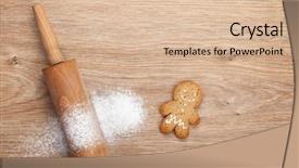  Presentation with drawing pin - Presentation theme consisting of rolling pin with flour background and a lemonade colored foreground