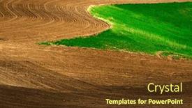  Presentation with farm - Presentation theme featuring rolling-plowed-farm-field background and a tawny brown colored foreground