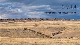  Presentation with pigeon ford mountains - Colorful PPT theme enhanced with rolling-prairie-at-foothills backdrop and a teal colored foreground