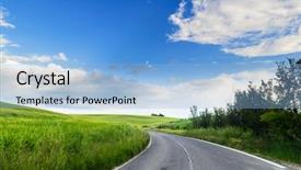  Presentation with tuscany - PPT layouts consisting of rolling road - tuscany landscape toscana italy background and a light blue colored foreground