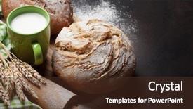  Presentation with baker kneading dough homemade bread - Cool new slide set with rolling stones - homemade crusty bread and milk backdrop and a tawny brown colored foreground