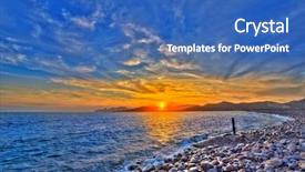  Presentation with rolling stones - Presentation theme having rolling stones - ibiza cap des falco beach background and a teal colored foreground