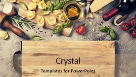  Presentation with vine wine - PPT layouts having rolling stones - italian food background with ravioli background and a coral colored foreground