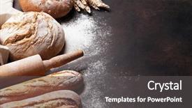  Presentation with bread bun - Presentation design featuring rolling stones - various crusty bread and buns background and a dark gray colored foreground