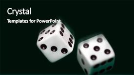  Presentation with green - Presentation theme with rolling two dices on green background and a black colored foreground