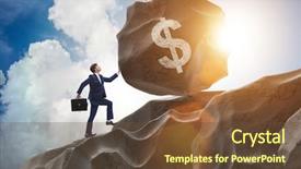  Presentation with trading - Beautiful slide set featuring rolling up hill - trader trading in american dollar backdrop and a tawny brown colored foreground