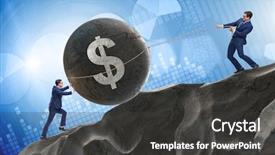  Presentation with trading - Slide set with rolling up hill - trader trading in american dollar background and a dark gray colored foreground