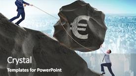  Presentation with trading - Theme enhanced with rolling up hill - trader trading in euro currency background and a dark gray colored foreground