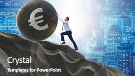  Presentation with trading - PPT theme enhanced with rolling up hill - trader trading in euro currency background and a dark gray colored foreground