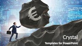  Presentation with trading - Amazing presentation design having rolling up hill - trader trading in euro currency backdrop and a dark gray colored foreground