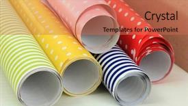  Presentation with scroll paper isolated on white - Colorful slide deck enhanced with rollos de papel - color papers for wrapping gifts backdrop and a coral colored foreground