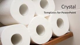  Presentation with toilet - Colorful slides enhanced with rollos de papel - five rolls of white toilet backdrop and a lemonade colored foreground