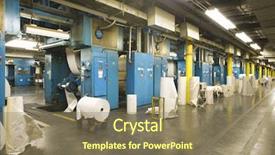  Presentation with smart factory data - Slides consisting of rollos de papel - interior view of a newspaper background and a violet colored foreground