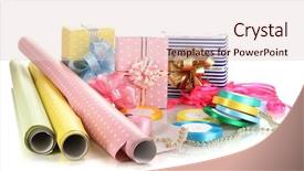  Presentation with gifts - Cool new presentation theme with rollos de papel - materials and accessories for wrapping backdrop and a lemonade colored foreground