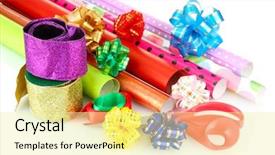  Presentation with white christmas - Presentation theme enhanced with rollos de papel - rolls of christmas wrapping paper background and a blonde colored foreground