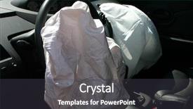  Presentation with accident - Colorful presentation theme enhanced with rollover - airbags deployed in a hit backdrop and a dark gray colored foreground