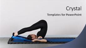 Presentation with gymnastics - PPT layouts consisting of rollover with support position pilates background and a white colored foreground