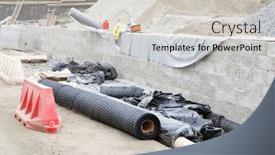  Presentation with road construction - Slide deck featuring rolls-mesh-road-rolls and a light gray colored foreground