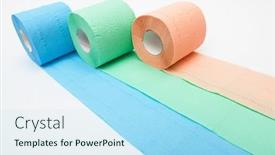  Presentation with toilet - Presentation enhanced with rolls-of-a-toilet-paper background and a sky blue colored foreground