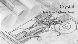  Presentation with order - Audience pleasing PPT layouts consisting of rolls of architecture blueprints drawings backdrop and a light gray colored foreground