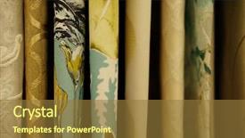  Presentation with fabric - Cool new PPT layouts with rolls of fabric and textiles backdrop and a tawny brown colored foreground