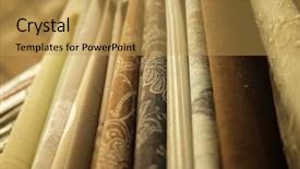  Presentation with fabric - PPT theme with rolls of fabric and textiles background and a yellow colored foreground