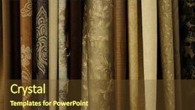  Presentation with fabric - Theme with rolls of fabric and textiles background and a tawny brown colored foreground
