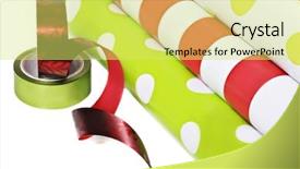  Presentation with gift ribbon - Slide deck having lot of local houses in the himalayan desert leh background and a gray colored foreground