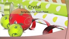  Presentation with gift ribbon - Presentation consisting of rolls of gift wrapping paper background and a yellow colored foreground