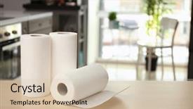  Presentation with paper towel roll - Colorful presentation enhanced with rolls of paper towels backdrop and a soft green colored foreground