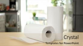  Presentation with paper towel roll - Audience pleasing PPT layouts consisting of rolls of paper towels backdrop and a soft green colored foreground