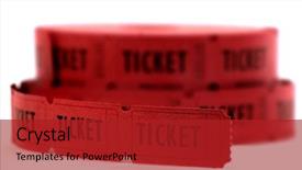  Presentation with ticket - Beautiful slide set featuring rolls of red tickets connected backdrop and a crimson colored foreground