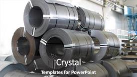  Presentation with sheet industry - Slides having rolls of steel sheet background and a dark gray colored foreground