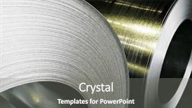  Presentation with steel - Amazing PPT theme having rolls of steel sheet backdrop and a gray colored foreground