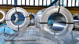  Presentation with sheet industry - Amazing presentation theme having rolls of steel sheet backdrop and a seafoam green colored foreground