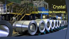  Presentation with sheet industry - Theme enhanced with rolls of steel sheet background and a tawny brown colored foreground