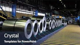  Presentation with steel - Cool new presentation theme with rolls of steel sheet backdrop and a ocean colored foreground