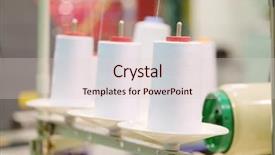  Presentation with textile industry - Theme featuring die design manufacture - rolls of thread background and a lemonade colored foreground