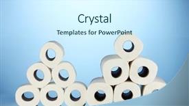  Presentation with toilet - Presentation theme having rolls of toilet paper on blue background background and a cool aqua colored foreground
