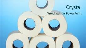  Presentation with toilet - Slides having rolls of toilet paper on blue background background and a arctic colored foreground