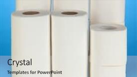  Presentation with toilet - Beautiful slides featuring rolls of toilet paper on blue background backdrop and a lemonade colored foreground