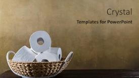  Presentation with toilet - PPT theme having rolls-of-toilet-paper background and a coral colored foreground