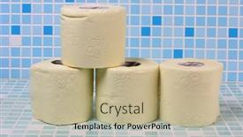  Presentation with tile - Slide deck consisting of rolls-of-toilet-paper background and a mint green colored foreground